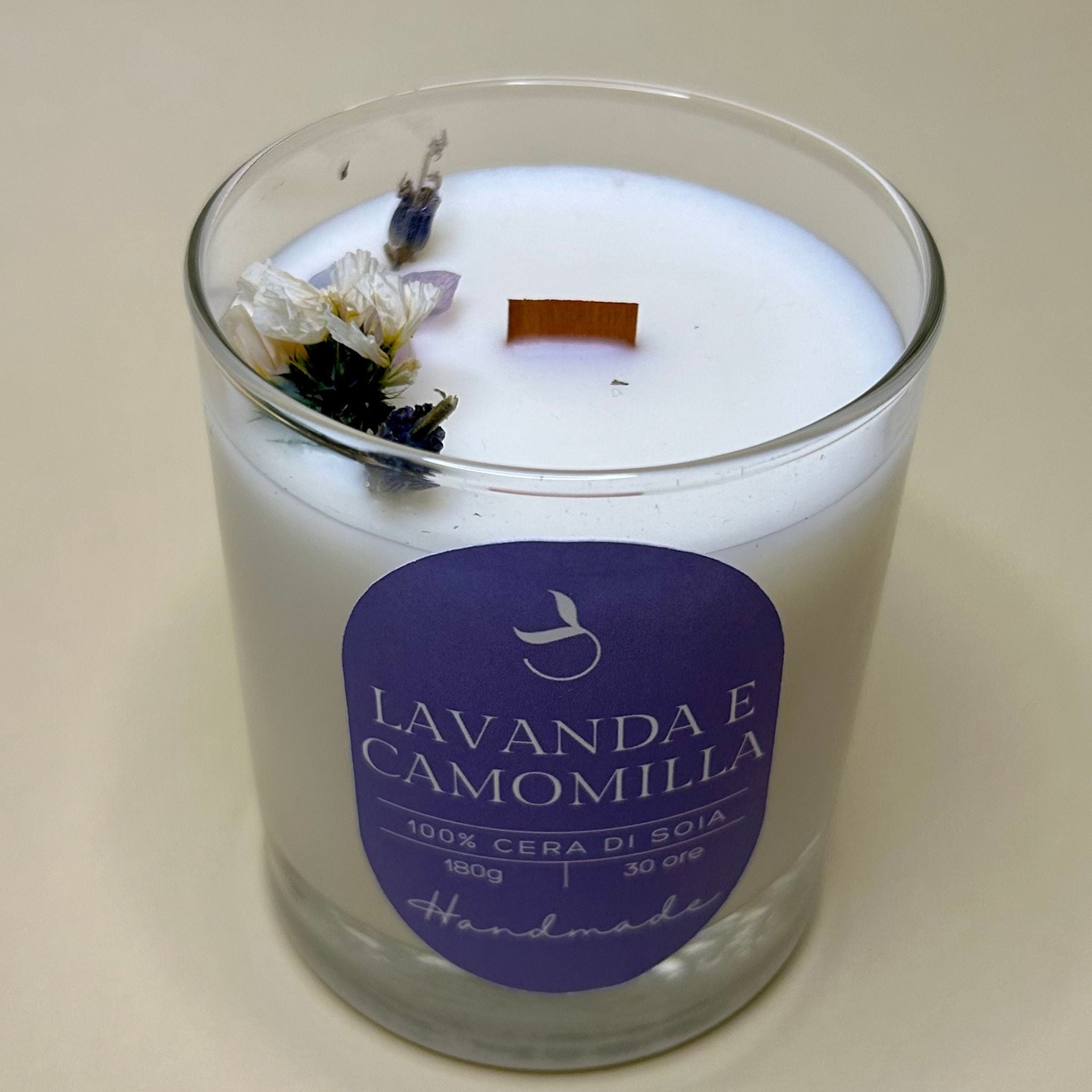 Candela Lavanda e Camomilla cera di soia
