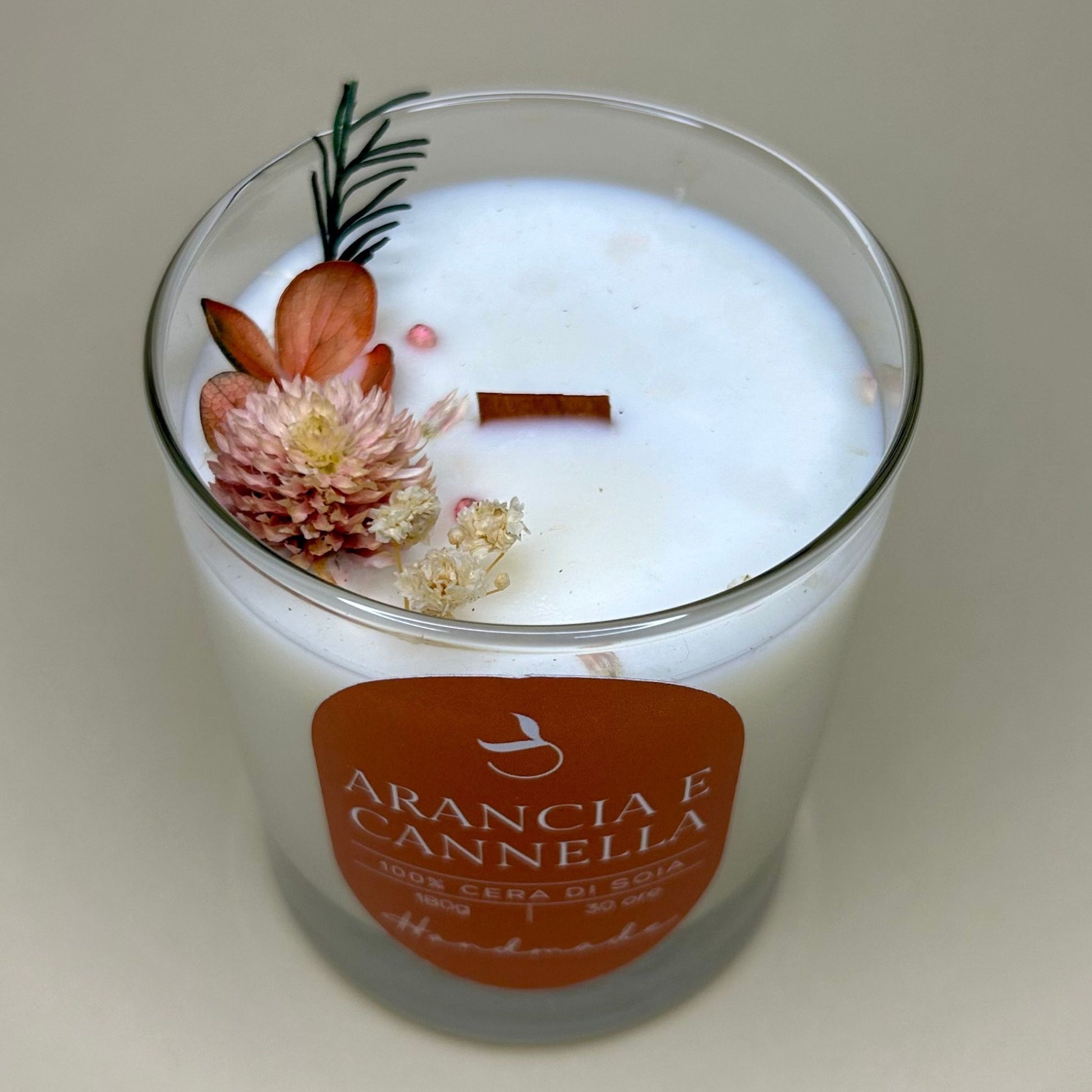 Candela cera di soia Arancia e Cannella