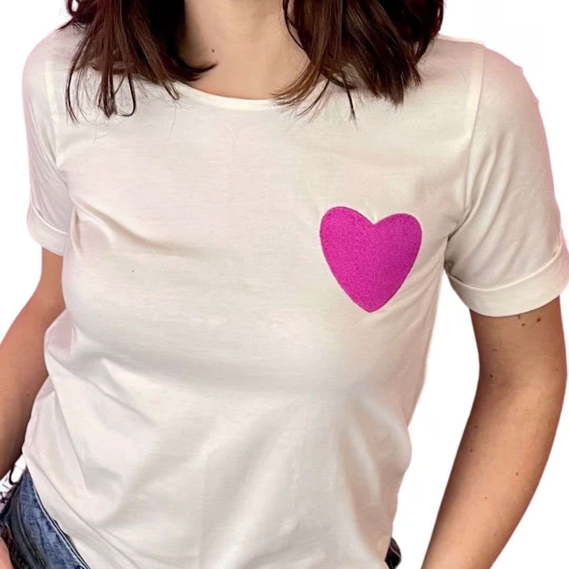 t-shirt in Cotone con ricamo