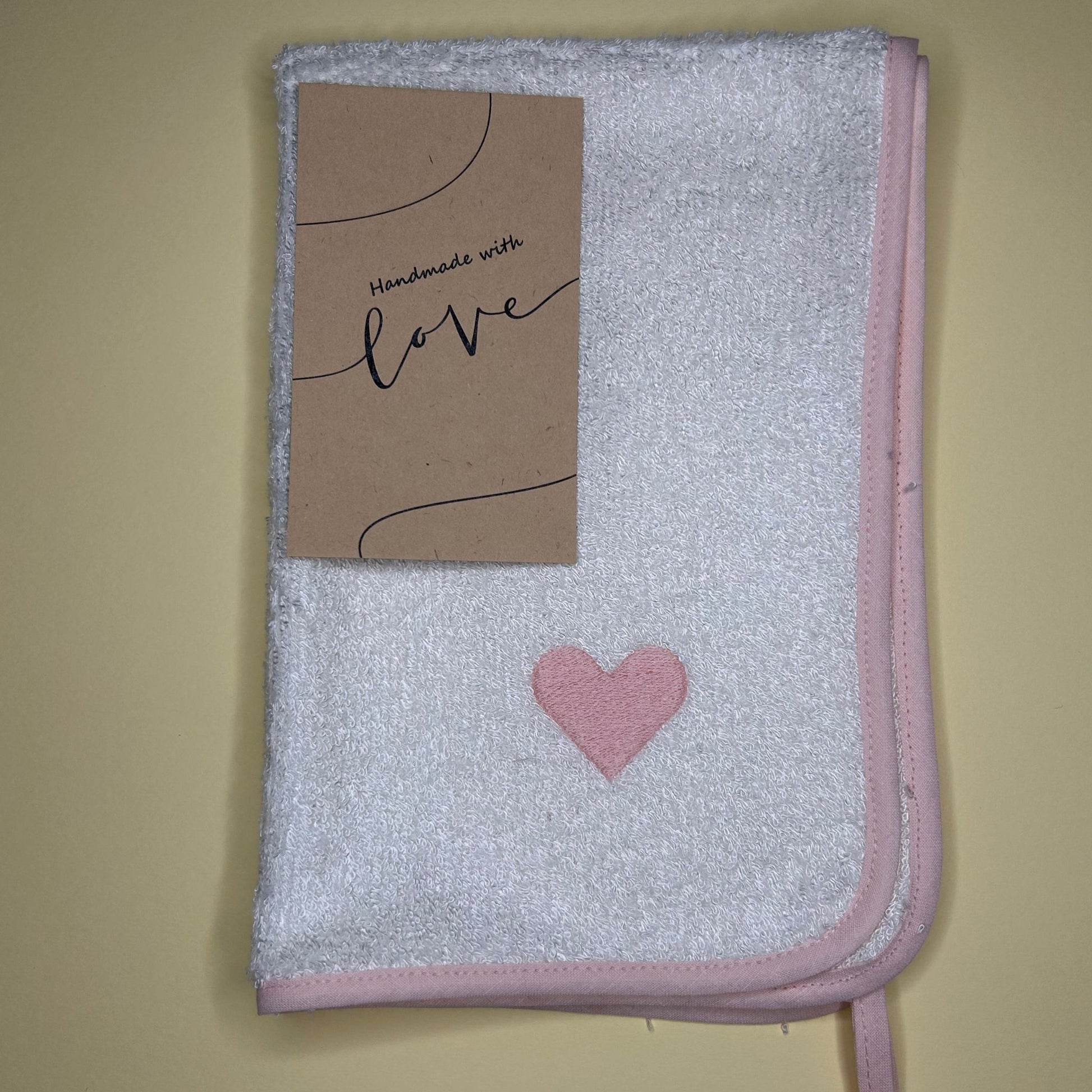 Asciugamano viso bambù Bianco e Rosa