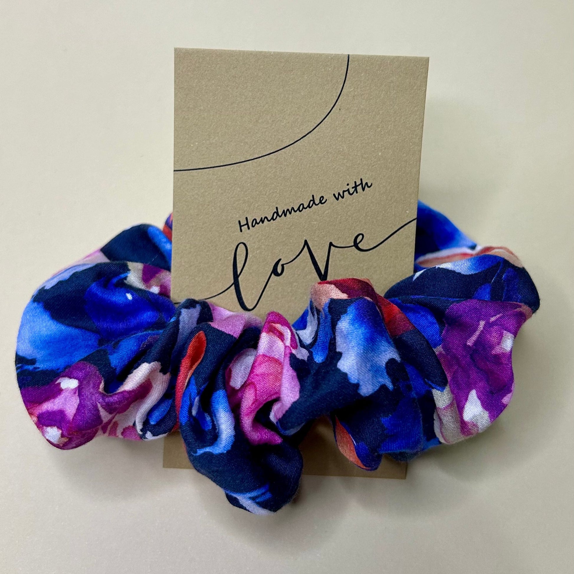 Scrunchie Fiori Blu